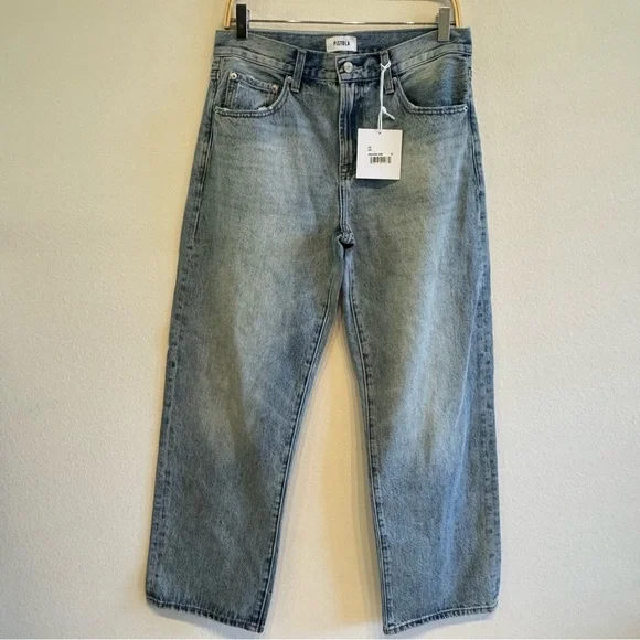 Anthropologie Pistola Bowie Bowed Lexi Barrel Leg Straight Jeans Size 28 NWT - Picture 2 of 10